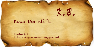 Kopa Bernát névjegykártya